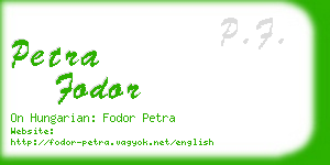 petra fodor business card